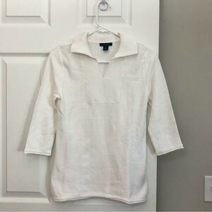 Westbound Cotton Lightweight Summer Collared Split Neck Boating Sweater Small